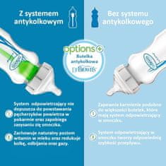 Brown Options+ Steklenička za hranjenje dojenčka s širokim vratom in proti kolikam 150 ml, Dr. Brown's
