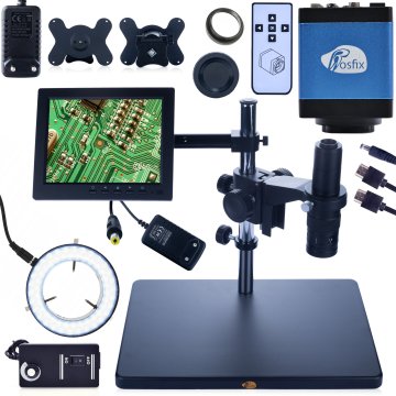 Rosfix Earth Pro MCEP-0.5X digitalni mikroskop + 8-palčni zaslon + držalo + nastavljiv 56xLED osvetljevalec + Draco modra PRO kamera