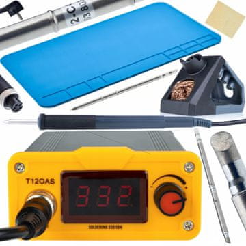 Rosfix Spajkalna postaja za konice T12 Orange Akbash Standard T12OAS Electric PRO+ Series spajkalna konica T12-BC4 + T12-D24 + silikonska spajkalna podloga