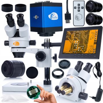 Rosfix Komplet mikroskopov Mercury Pro MSMP-T-PS1 + kamera Draco Blue PRO KMDBP-HDMI-VGA + držalo za zaslon 196 mm + zaslon 8"
