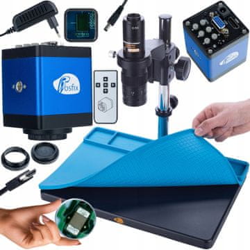 Rosfix Earth Pro digitalni mikroskop MCEP-0.5X + Draco Blue PRO kamera KMDBP-HDMI-VGA 2mp Plantes PRO serija + silikonska podloga 380x260mm
