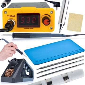 Rosfix Komplet spajkalne postaje T12 Orange Akbash Standard T12OAS Electric PRO Series + konice T12-IL T12-B T12-BC4 + silikonska spajkalna podloga