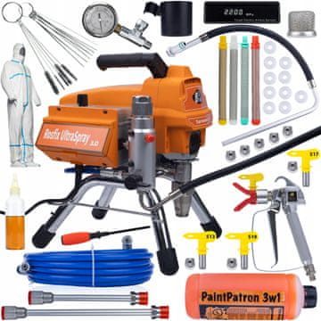 Rosfix Mega Set Tornado RT3 UltraSpray 2200W 22MPA 2,5L/min Enota za barvanje z dodatki