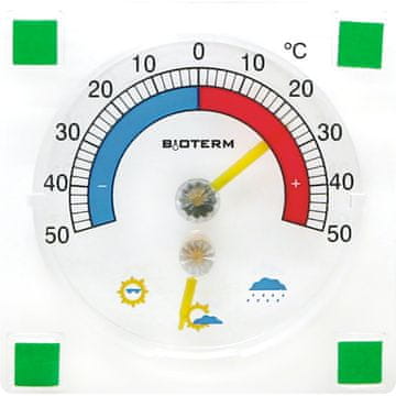 BIO Bimetalni zunanji termometer + higrometer za okna - 024800