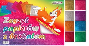 Aliga zvezek 25x35 samolepilnih papirjev z bleščicami | ZPBS-6389
