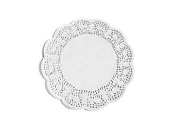 okrogli beli papirnati prtički 100 kosov 14 cm | 35-14