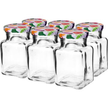 BIO kvadratni kozarec 150 ml + pokrovček 6 kosov | 132155