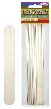 Aliga brezbarvne lesene palčke 200x25x1,6 mm 25 kosov | PK-0029