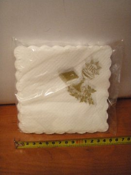 bel nazobčan prtiček 15x15 a'100 COMMUNION SGK-0001