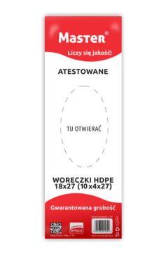 HDPE vrečke 18x27 (10x4x27) cm Certificirane MASTER S181