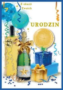 Rojstnodnevna voščilnica (zamenljive številke, darila) DK-1223