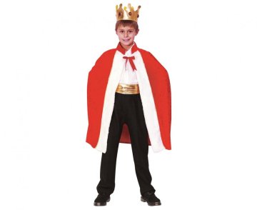 GoDan Otroški komplet: Kraljevi ogrtač (ogrtač, krona) velikost 120/130 cm SL-PE12