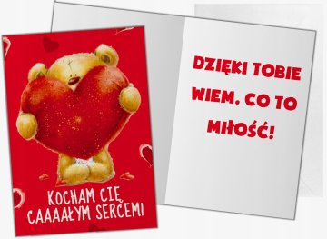 voščilnica s srčkom medvedka MR-207
