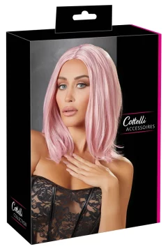 Cottelli ACCESSOIRES Cottelli DODATKI - Nastavljiva roza lasulja do ramen