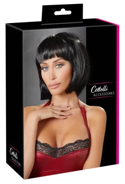 Cottelli ACCESSOIRES Cottelli DODATKI - Nastavljiva kratka črna lasulja