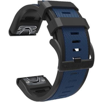 GS Silikonski pašček Quickfit 22 mm za Garmin, temno moder / črn