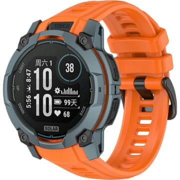 GS Silikonski pašček za Garmin Instinct 3 Solar / Instinct 3 AMOLED 50 mm - oranžen