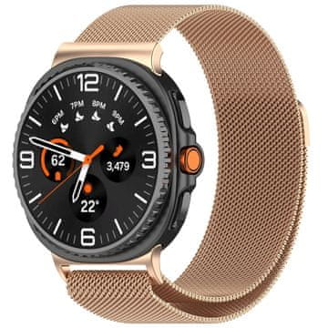 GS Milanski pašček za Samsung Galaxy Watch 9 / 8 / 8 Classic, roza in zlata