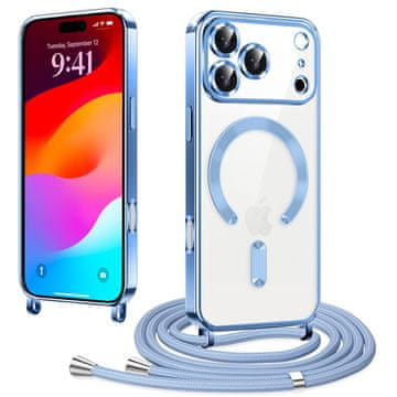 Overboard Ovitek za iPhone 17 Pro Max, Electro MagSafe, moder + vrvica za vstavljanje