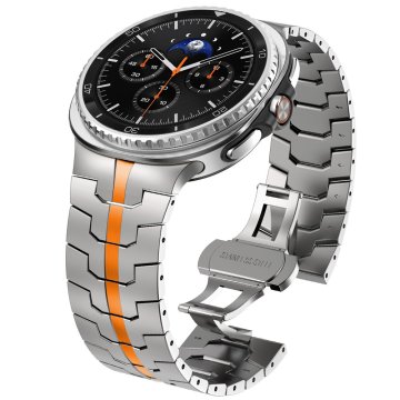 GS Zapestnica za Samsung Galaxy Watch 9 / 8 / 8 Classic, titanova / oranžna