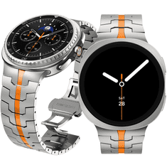 GS Zapestnica za Samsung Galaxy Watch 9 / 8 / 8 Classic, titanova / oranžna