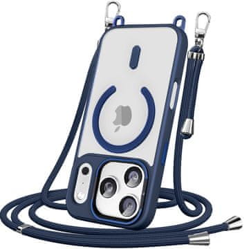 Overboard Ovitek za iPhone 17 Pro, odporen proti MagSafe, s snemljivim trakom, moder