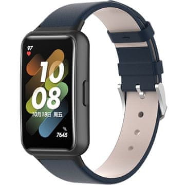 GS Usnjen pašček za Huawei Band 7, temno moder