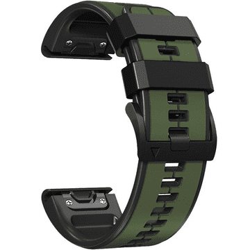 GS Silikonski pašček za Garmin Fenix 26mm, vojaško zelen