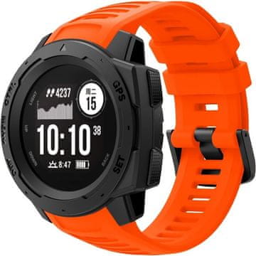 GS Silikonski pašček za Garmin Instinct / Instinct 2, oranžen