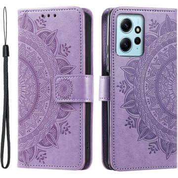 GS Ovitek za Xiaomi Redmi Note 12 4G, Mandala, vijoličen
