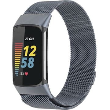 GS Milanski pašček za Fitbit Charge 5, siv