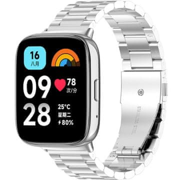 GS Jeklena zapestnica za Xiaomi Redmi Watch 3 Active, srebrna