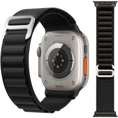 GS Komplet 2 v 1 iz najlonskega paščka in etuija za Apple Watch 4/5/6/SE 44 mm, črne barve