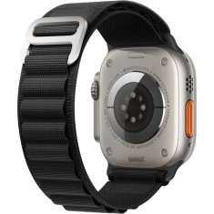 GS Komplet 2 v 1 iz najlonskega paščka in etuija za Apple Watch 4/5/6/SE 44 mm, črne barve