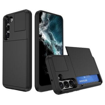 GS Ovitek za Samsung Galaxy S23, drsni ovitek za kartice, črn