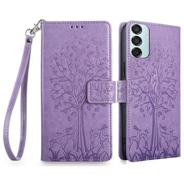 GS Ovitek za Samsung Galaxy M15 5G, lesen, vijoličen
