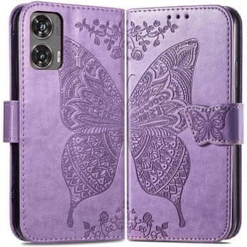 GS Ovitek za Motorola Moto G85, metulj, vijoličen