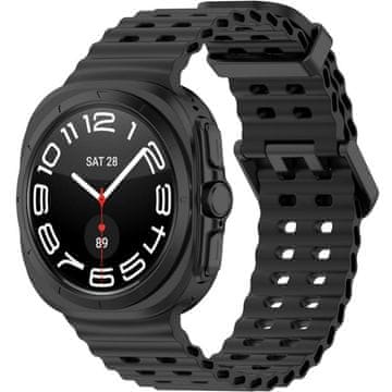 GS Silikonski pašček za Samsung Galaxy Watch Ultra 2/1, črn