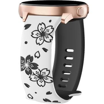 GS Univerzalni silikonski pašček 20 mm, Sakura, bel/črn