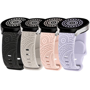 GS 4x univerzalni silikonski pašček 20 mm, Carven, vijoličen, črn, roza, bež