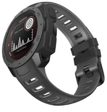 GS Dvobarvni silikonski pašček za Garmin Instinct - siv in črn