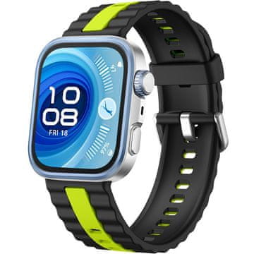 GS Silikonski pašček za Huawei Watch Fit 4 / 4 Pro / 3, črn / zelen