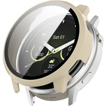 GS Ovitek 2 v 1 + kaljeno steklo za Garmin Venu 4 41 mm, bež