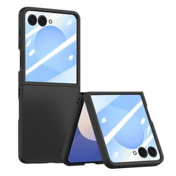 GS Ovitek za Samsung Galaxy Z Flip 8, ohišje za računalnik, s steklom za zunanji zaslon, črne barve
