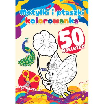 Fenix POBARVANKA METULJI IN PTICE ZA OTROKE ŽIVALI +50 NALEPK