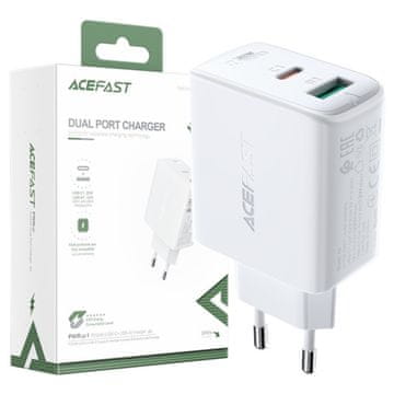 AceFast Stenski polnilnik USB Type-C / USB 32W, PPS, PD, QC 3.0, AFC, FCP bel (A5 bel)