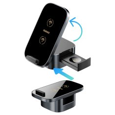 DUDAO A11Pro+ 15W 3-v-1 induktivni polnilnik za telefon/pametno uro/slušalke - črn