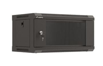 slomart Lanberg Rack omara 19" 4U, 540x350mm, črna, s steklenimi vrati