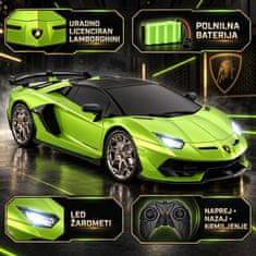 JOJOY® Daljinsko voden RC avto Lamborghini Aventador SVJ, uradno licenciran, polnilna baterija, LED žarometi, ABS plastika | VENOX
