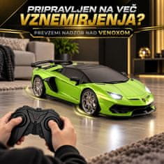 JOJOY® Daljinsko voden RC avto Lamborghini Aventador SVJ, uradno licenciran, polnilna baterija, LED žarometi, ABS plastika | VENOX